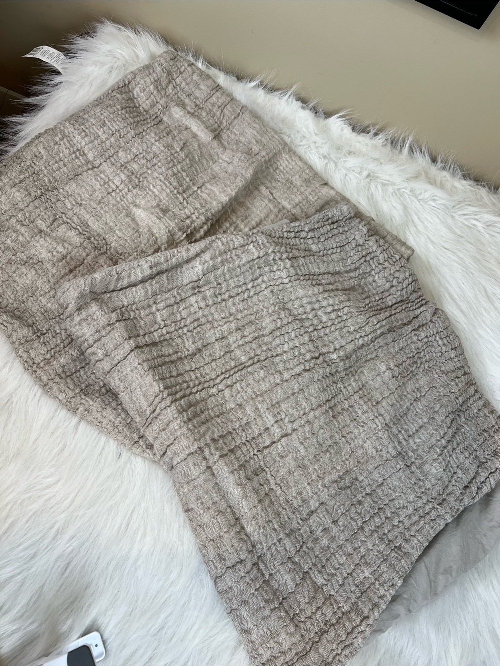 Pottery Barn Cloud Cotton Linen Cafe Au Lait King Shams Textured Grey